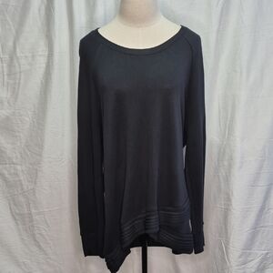Active Life Criss Cross XXL Black Crew Neck Long Sleeve Shirt Sweater Gorgeous!!